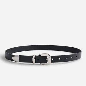 Madewell Black Leather Skinny Western Belt
